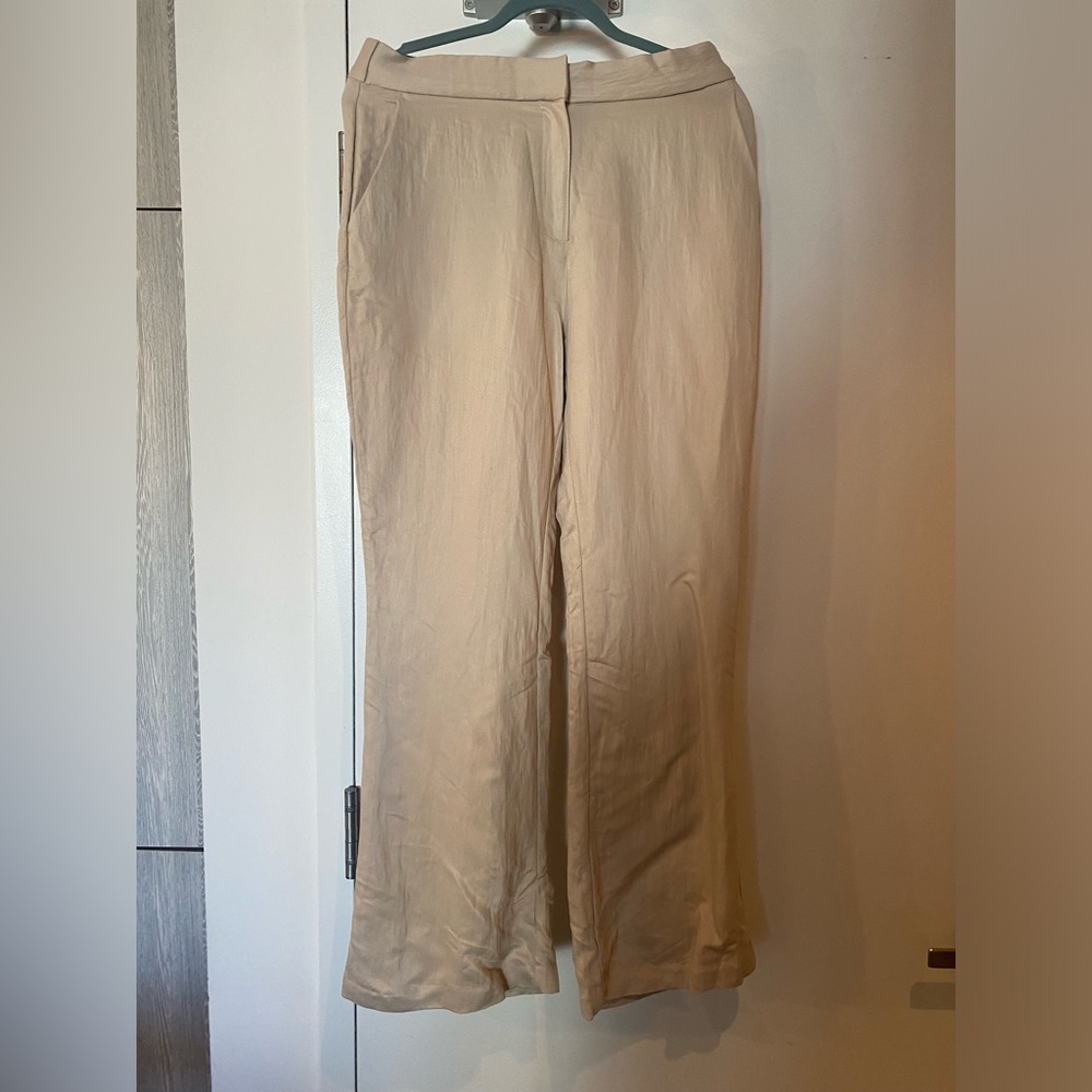 Beige flared pants